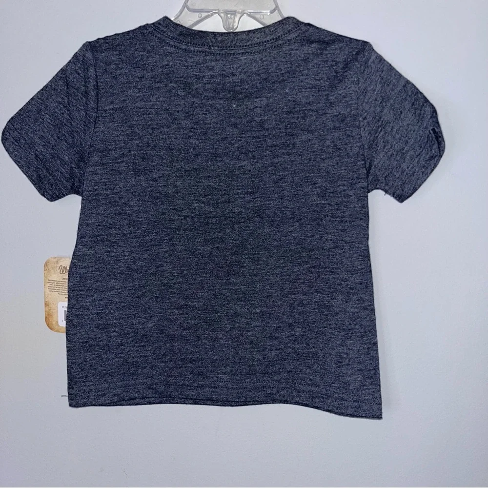 NWT Wrangler Kids Stay Wild Bullhead Tee - Dark Gray 24 Months